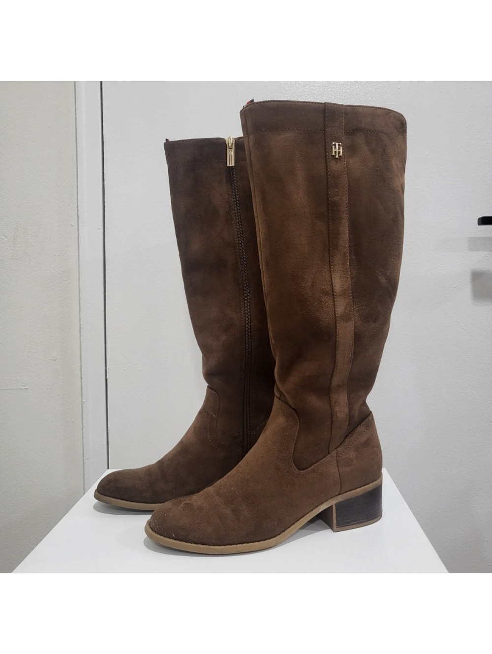 Tommy Hilfiger Brown Tall Boot - Size 8